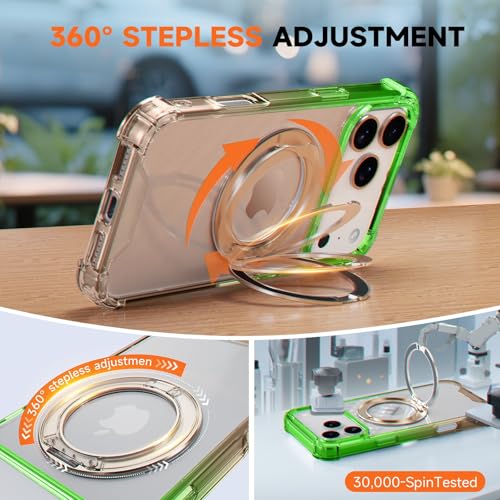 MagSafe Clear Ring Stand Case for iPhone 17 Pro Max – Blue/Purple