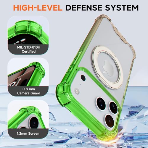 MagSafe Clear Ring Stand Case for iPhone 17 Pro Max – Blue/Purple