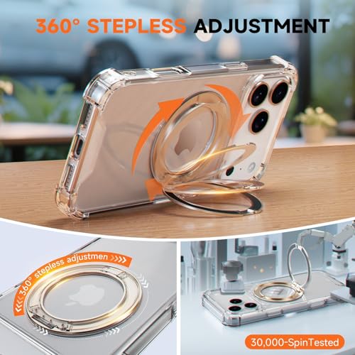 MagSafe Clear Ring Stand Case for iPhone 17 Pro Max – Blue/Purple