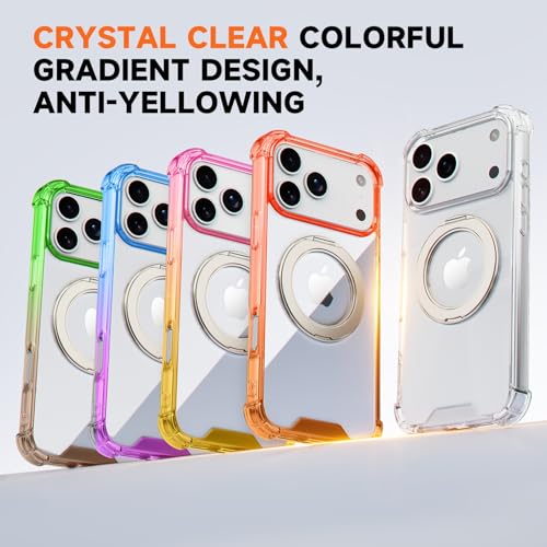 MagSafe Clear Ring Stand Case for iPhone 17 Pro Max – Blue/Purple