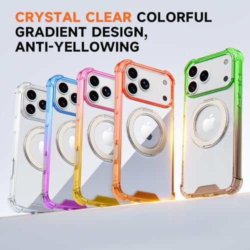 MagSafe Clear Ring Stand Case for iPhone 17 Pro Max – Blue/Purple