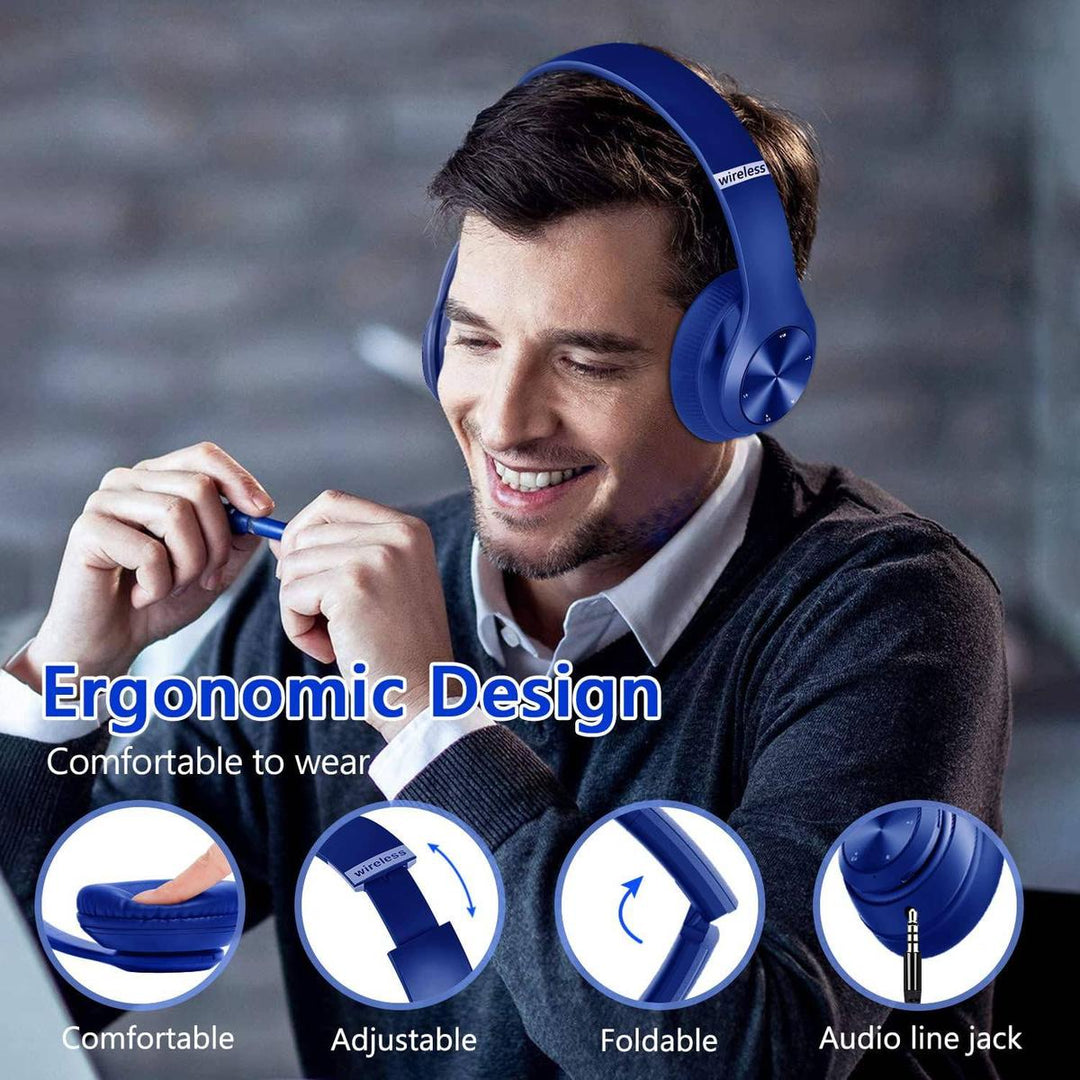 Hi-Fi 60H Bluetooth Over-Ear Headphones - Blue - DOKUTRONIX