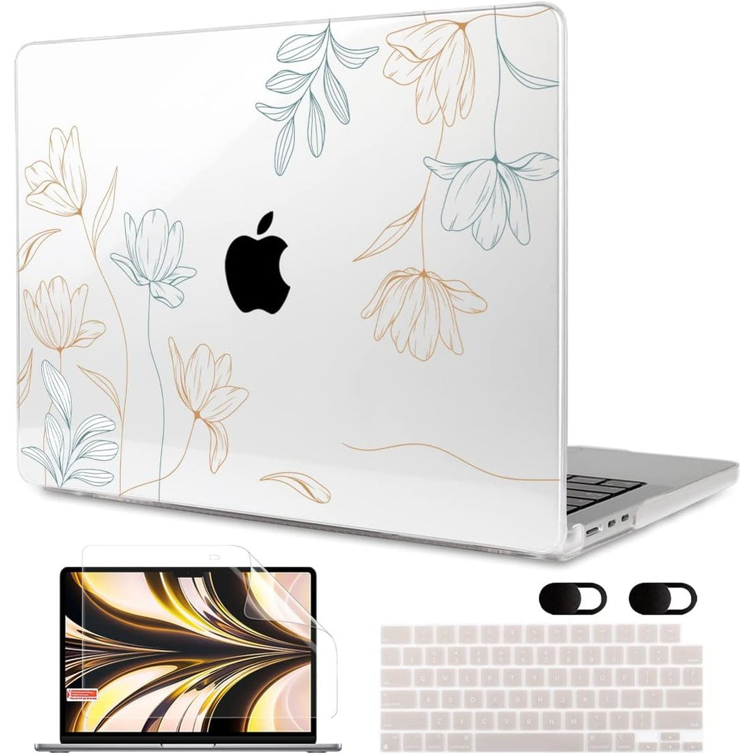 MEEgoodo Floral Hard Shell Case for MacBook Air 13