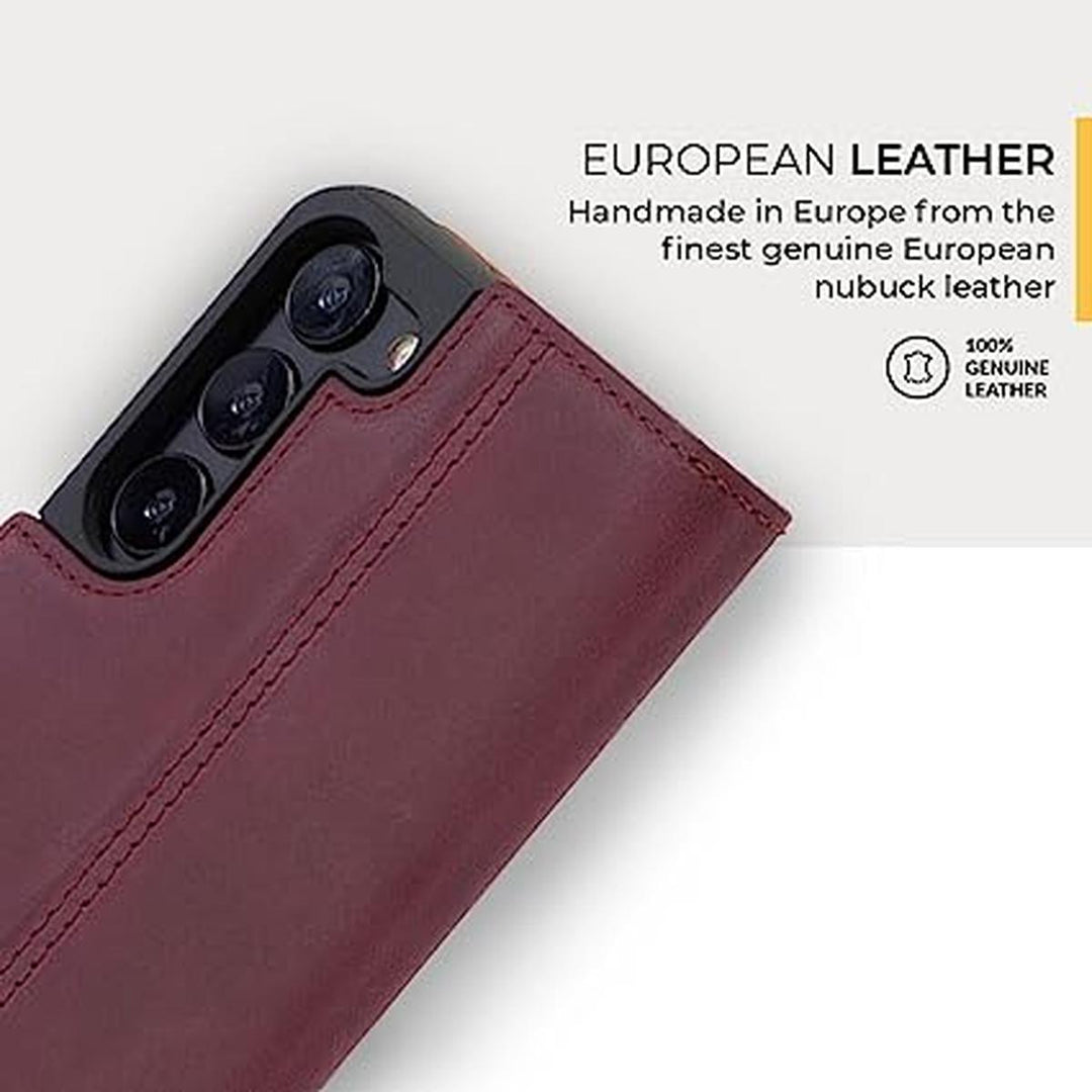 Plum Leather S23 Wallet Case - DOKUTRONIX
