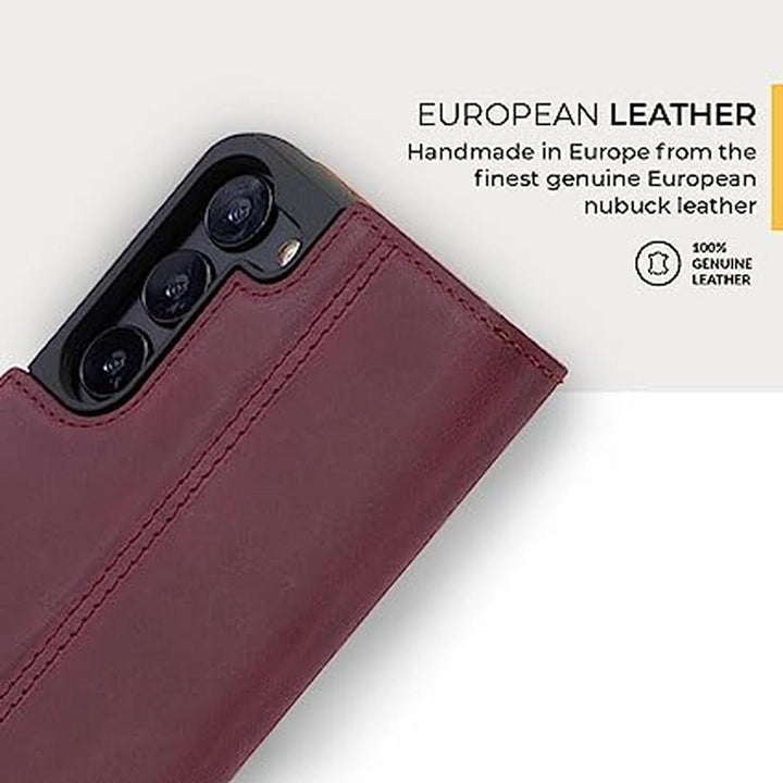 Plum Leather S23 Wallet Case - DOKUTRONIX