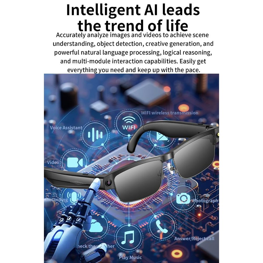 VisionCapture Smart Glasses: HD Photo & Video Recorder