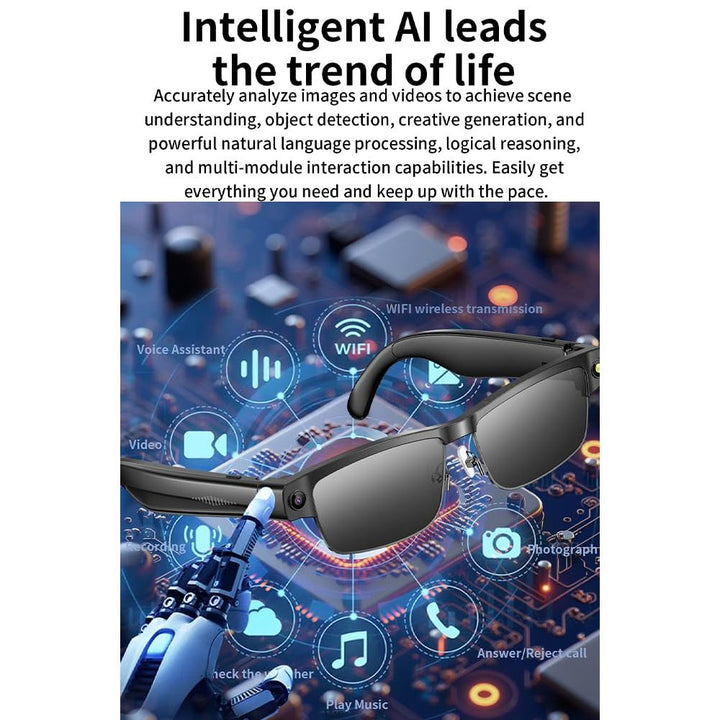 VisionCapture Smart Glasses: HD Photo & Video Recorder