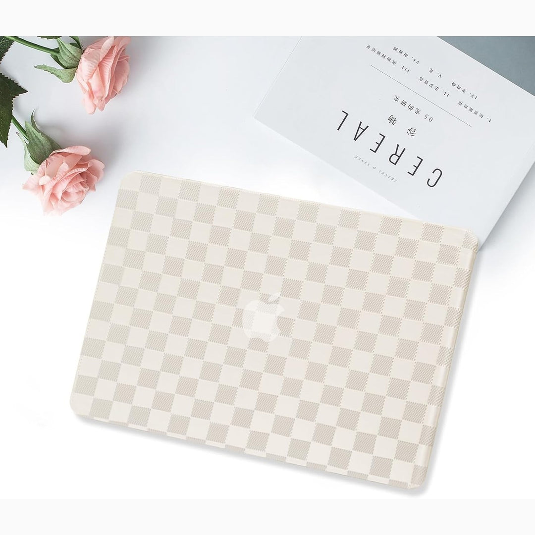 Beige Checker MacBook Air Case & Keyboard Cover