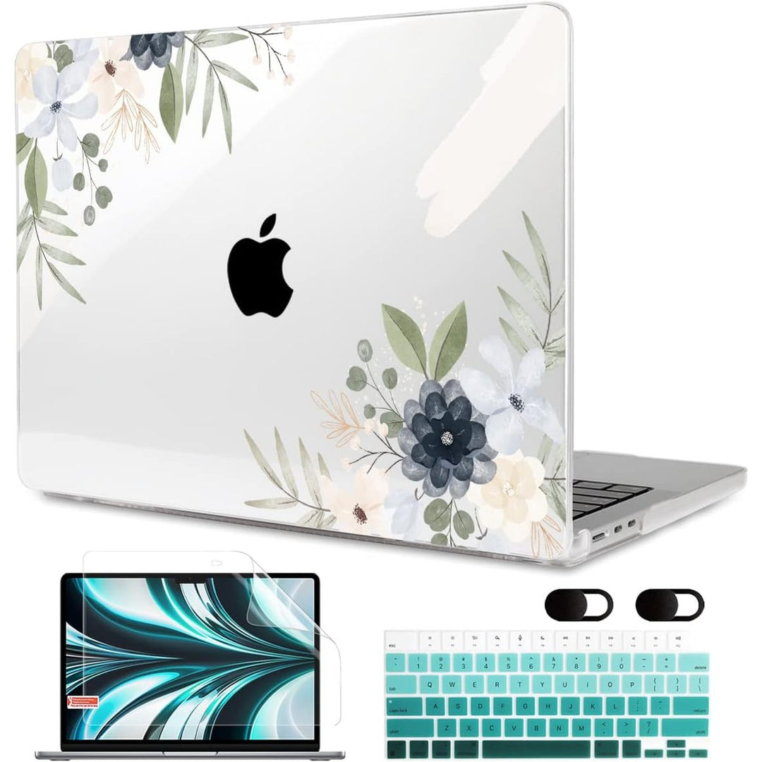 MEEgoodo Floral Hard Shell Case for MacBook Air 13