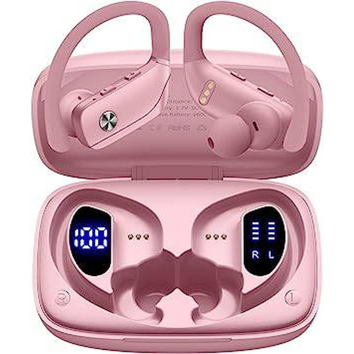 SportBuds Glow - Pink LED Bluetooth Earbuds - DOKUTRONIX