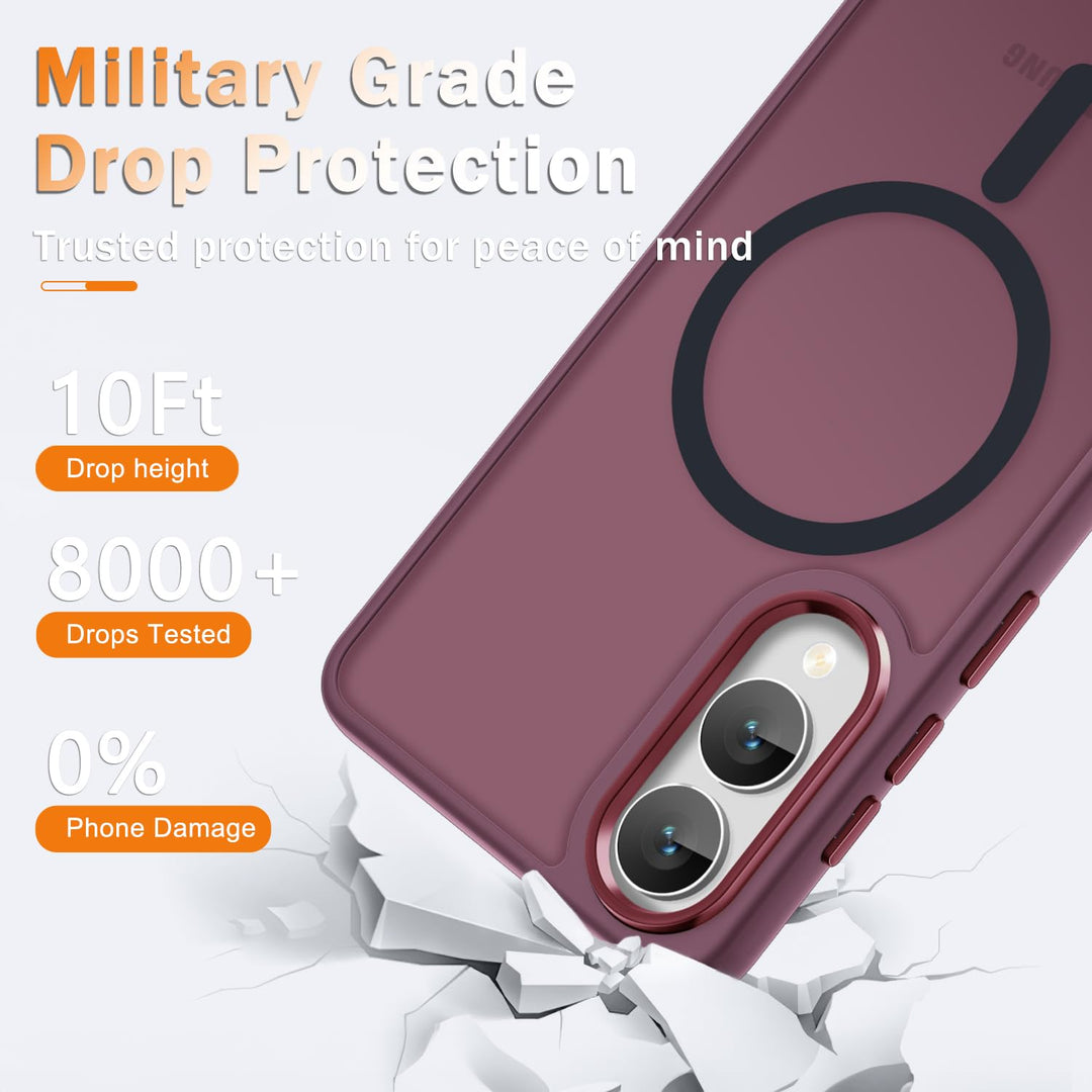 for Samsung Galaxy S24 FE Case, Matte Magnetic Phone Case with 1 Screen Protector, Support for Magsafe, Translucent Frosted Slim Shockproof Protective Cover for Samsung Galaxy S24 FE, Navy Blue - DOKUTRONIX