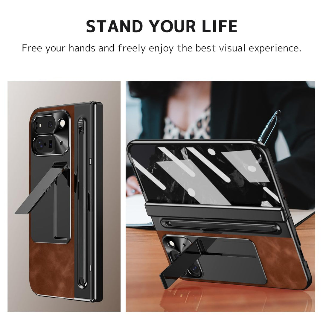 NINKI Fold Case for Pixel 10 Pro - Brown Elegance - DOKUTRONIX