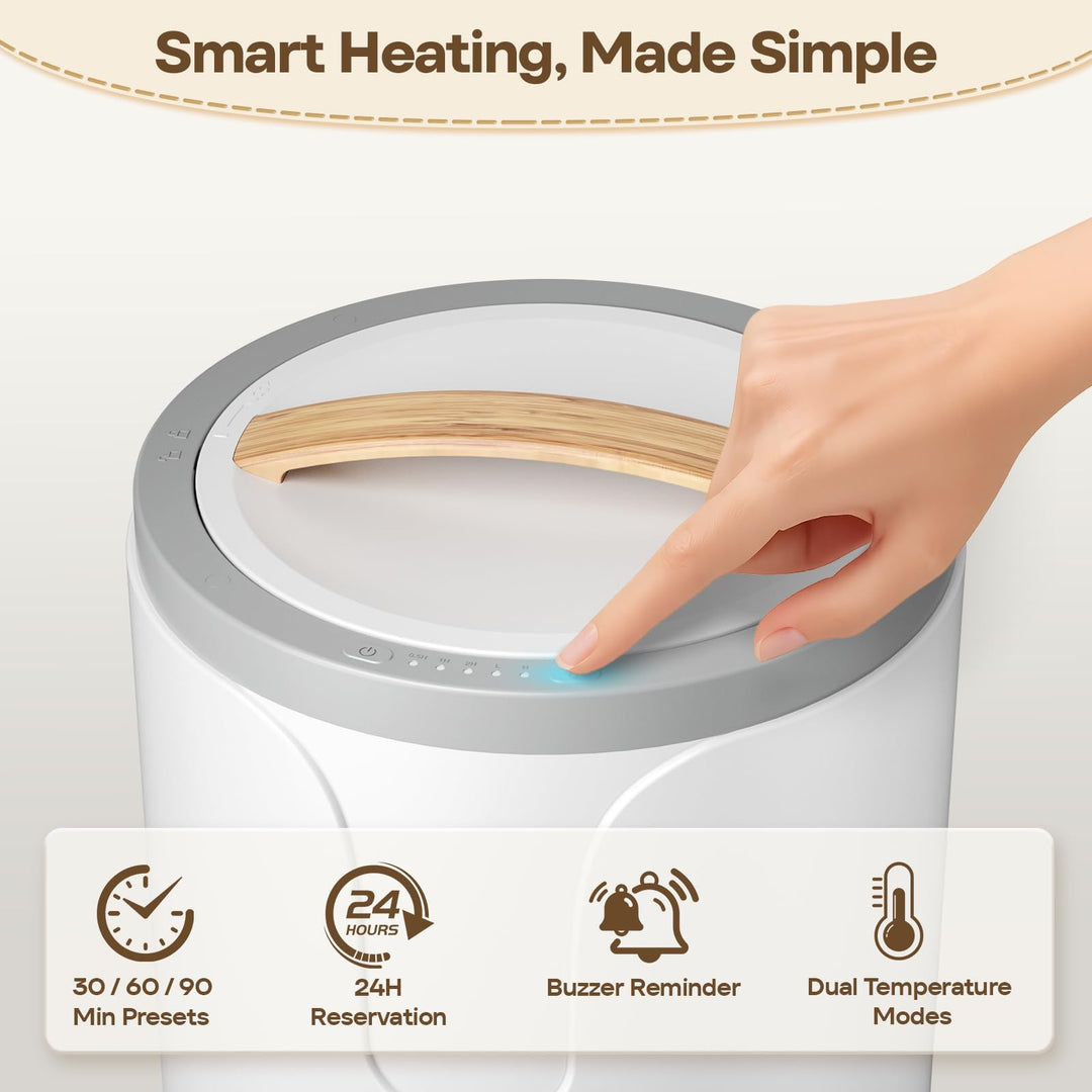 ScentSpa 20L Bucket - Dual Heat, 24H Timer, Wood-Grain Handle, Stainless Steel Interior