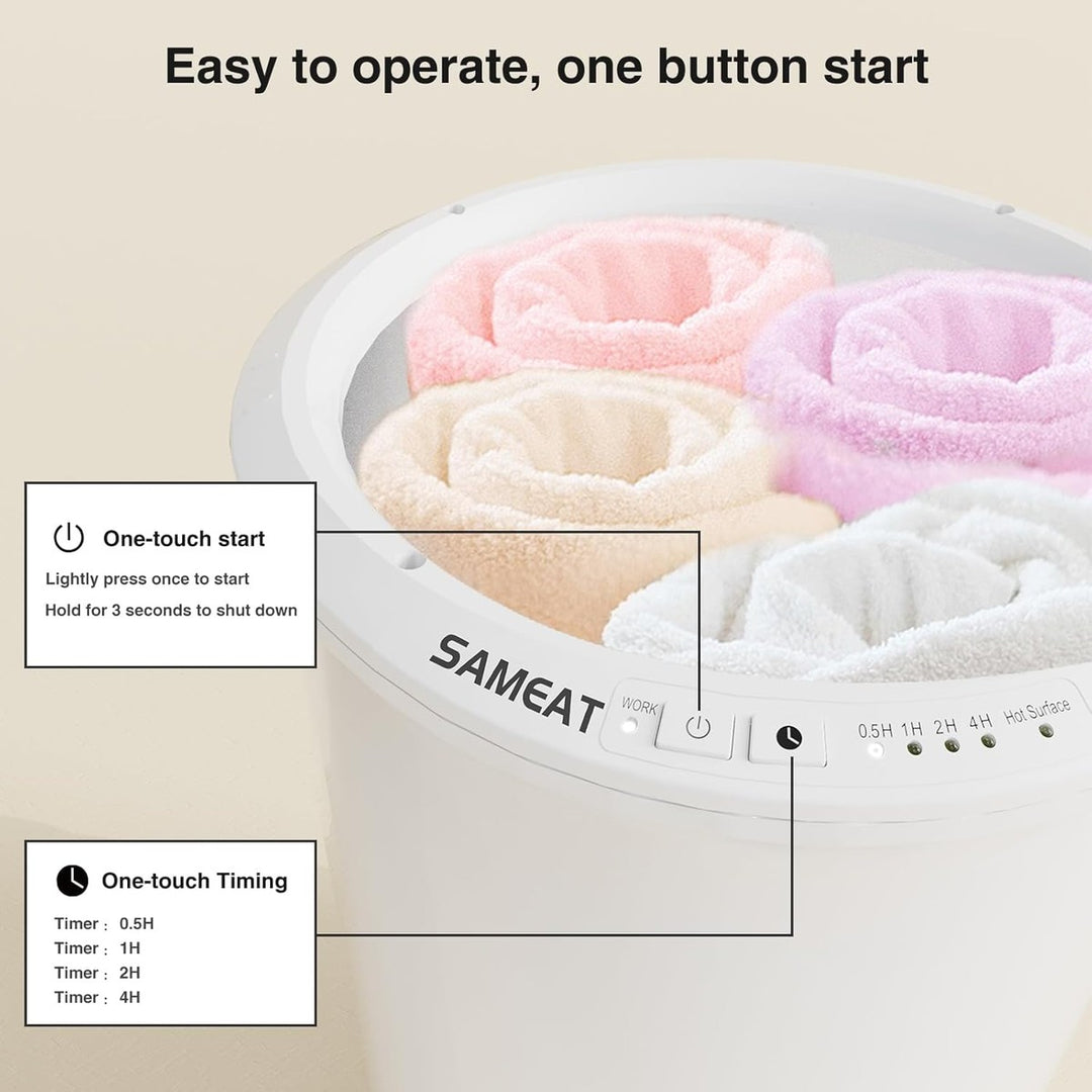 SAMEAT Luxe Towel Warmer Bucket with Wood Handle