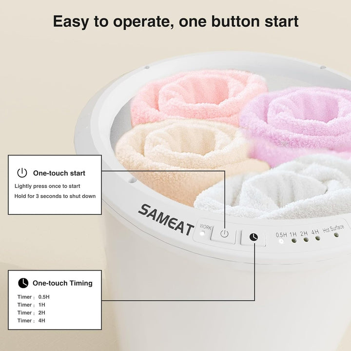 SAMEAT Luxe Towel Warmer Bucket with Wood Handle