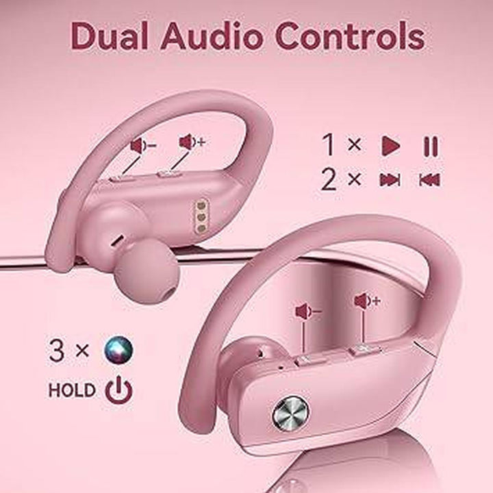 SportBuds Glow - Pink LED Bluetooth Earbuds - DOKUTRONIX