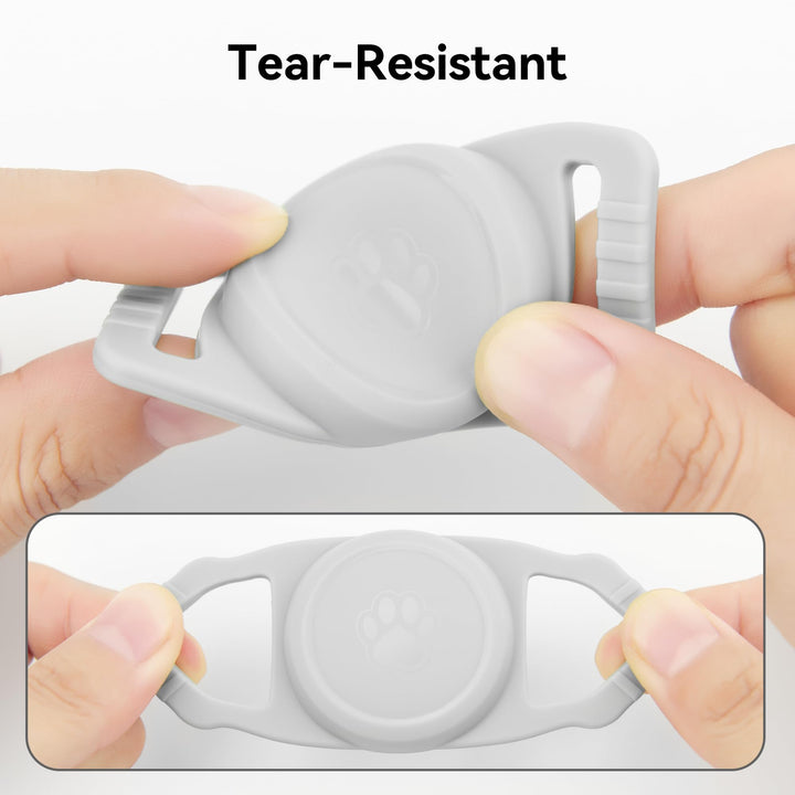 2-Pack Waterproof AirTag Dog Collar Holders – Black Silicone - DOKUTRONIX