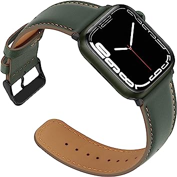 Anlinser Leather Bands Compatible with Apple Watch - Dark Green