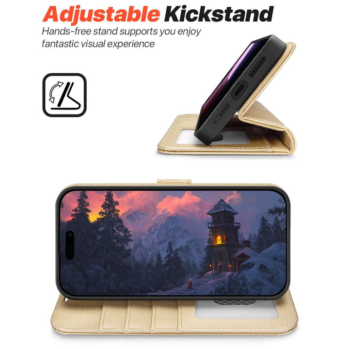 OCASE iPhone 16 Pro Detachable Wallet Case – PU Leather, RFID Blocking (Ice Blue)