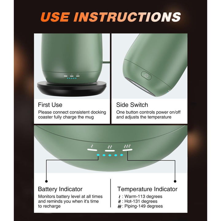 HeatMate 16oz Coffee Mug