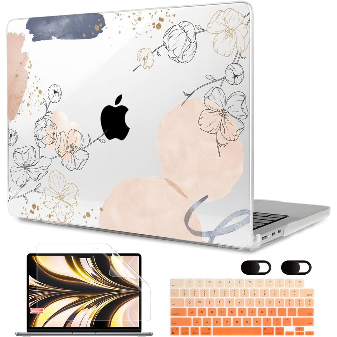 MEEgoodo Floral Hard Shell Case for MacBook Air 13