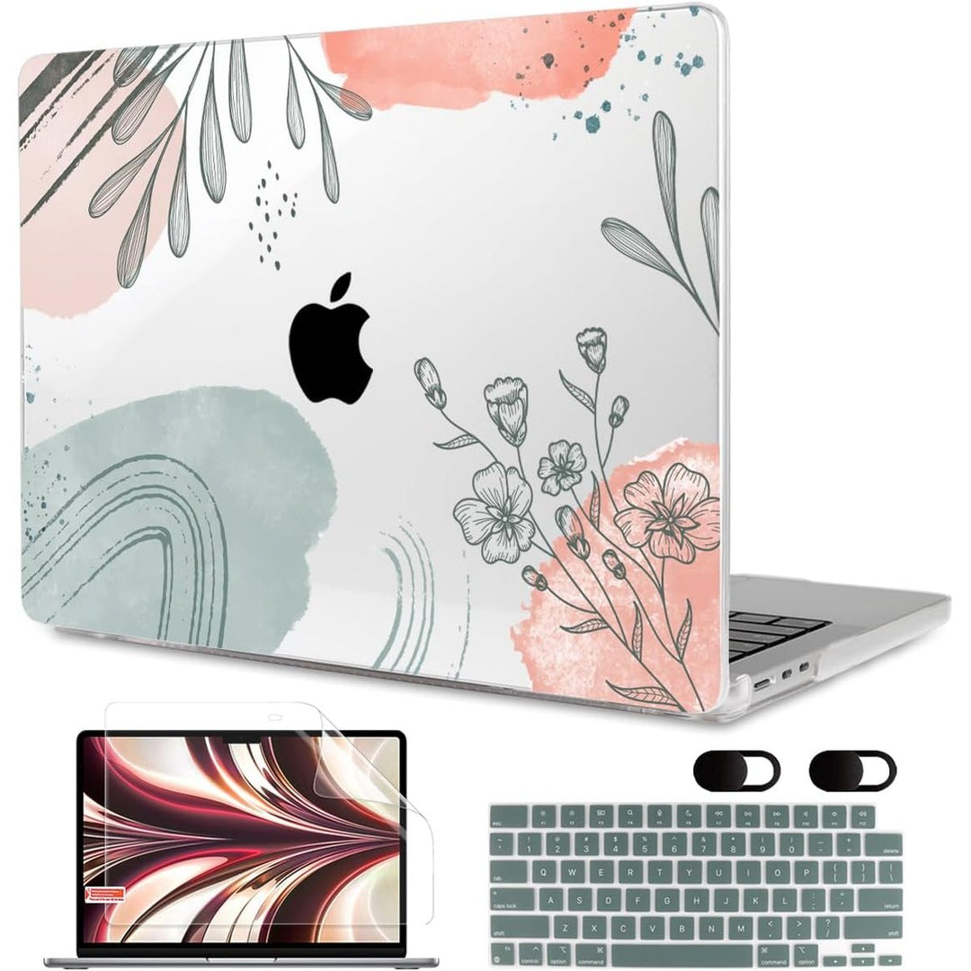 MEEgoodo Floral Hard Shell Case for MacBook Air 13