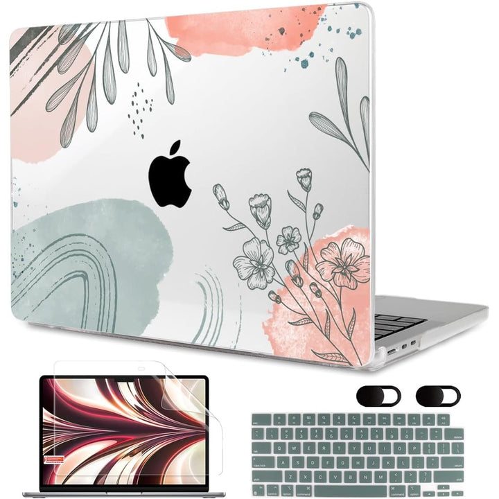MEEgoodo Floral Hard Shell Case for MacBook Air 13