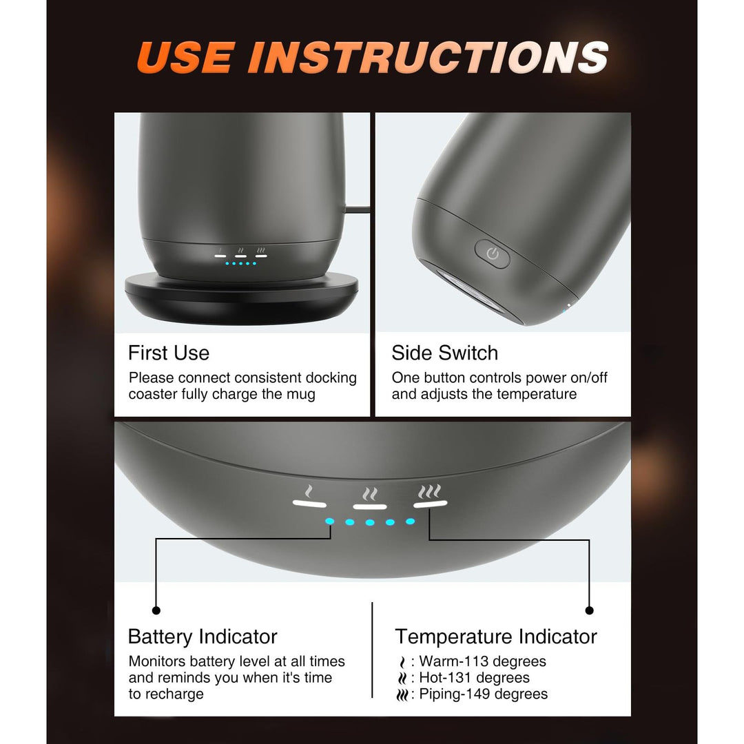 HeatMate 16oz Coffee Mug