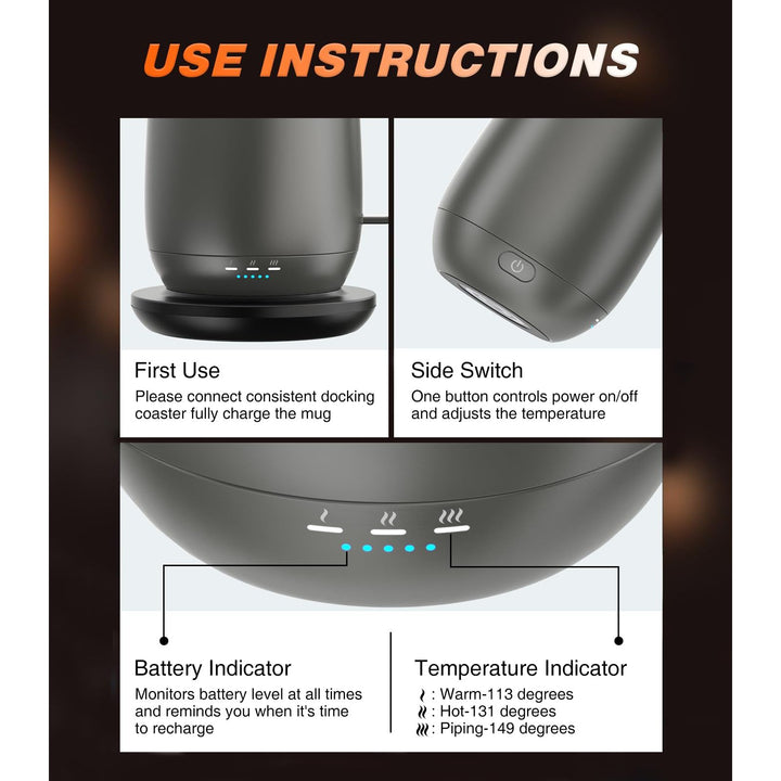 HeatMate 16oz Coffee Mug