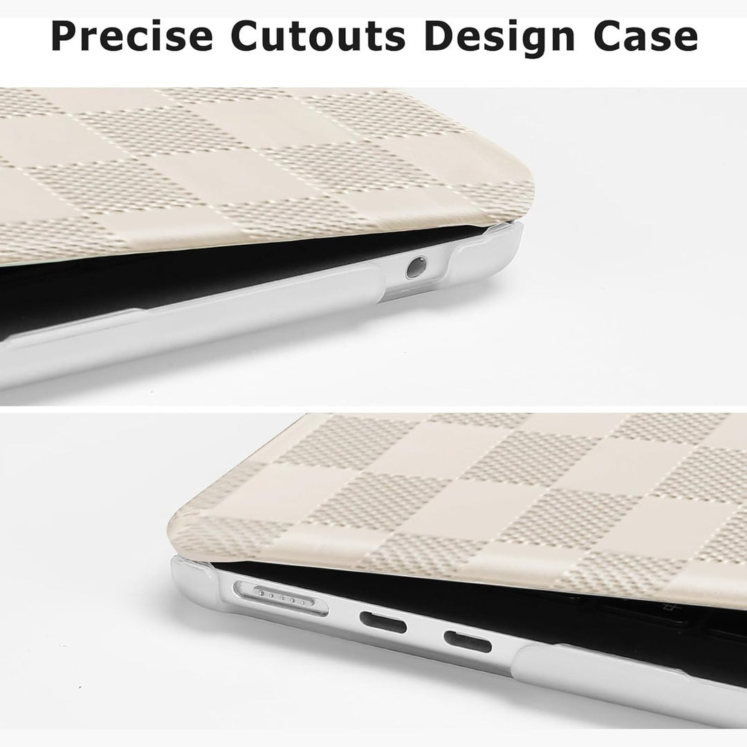 Beige Checker MacBook Air Case & Keyboard Cover