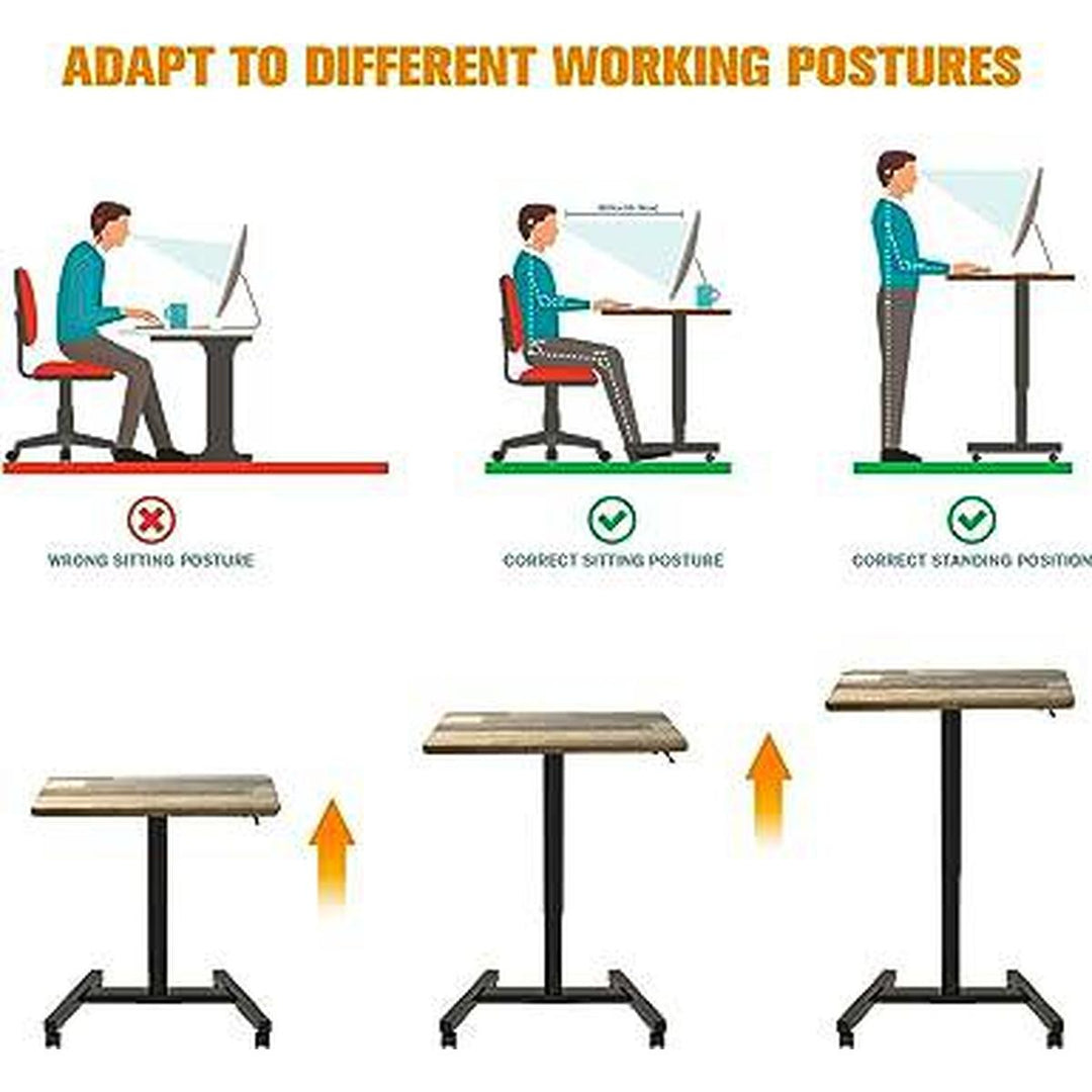 FlexiDesk: 28 Height Adjustable Rolling Laptop Desk - DOKUTRONIX