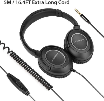 Avantree HF039 Coiled Cord Headphones: Extended Range, Stereo Sound