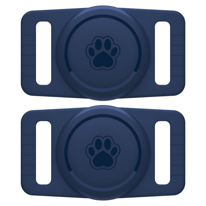 2-Pack Waterproof AirTag Dog Collar Holders – Black Silicone - DOKUTRONIX