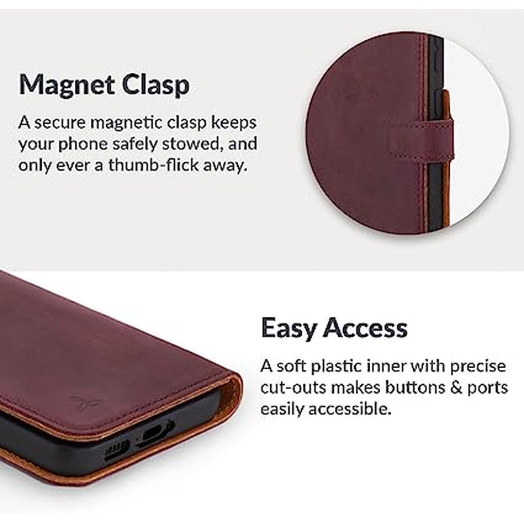 Plum Leather S23 Wallet Case - DOKUTRONIX
