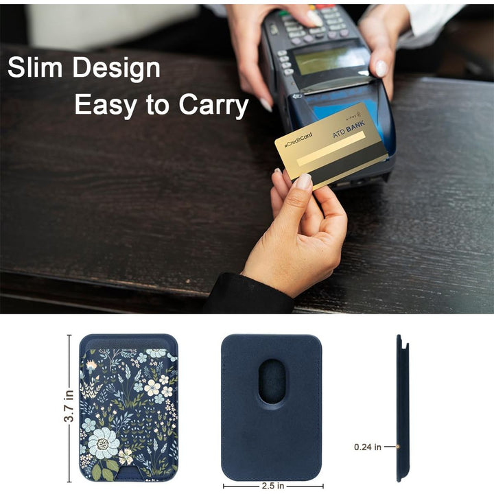 Magnetic Wallet - Blue Daisy - DOKUTRONIX