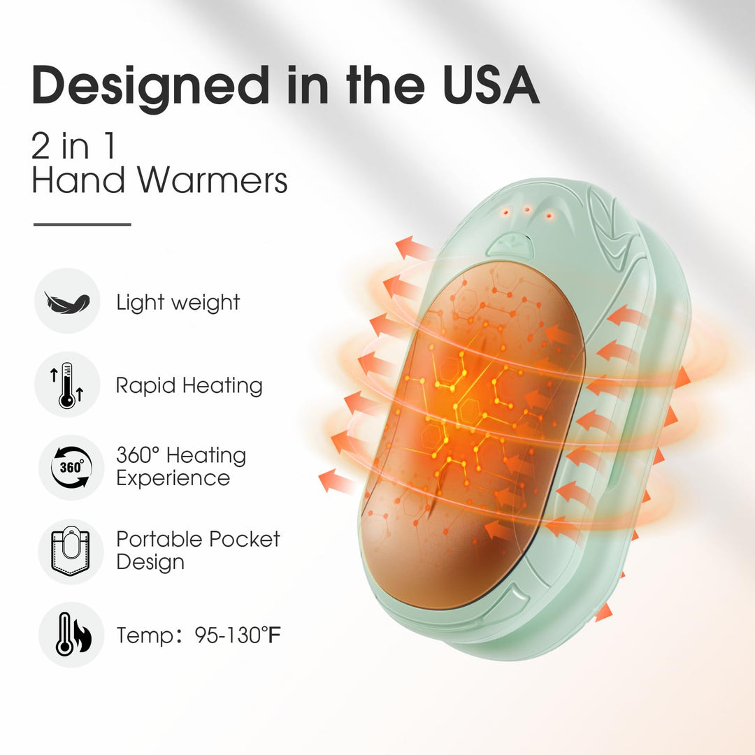 SmartHeat Duo: 20Hrs Rechargeable Hand Warmers