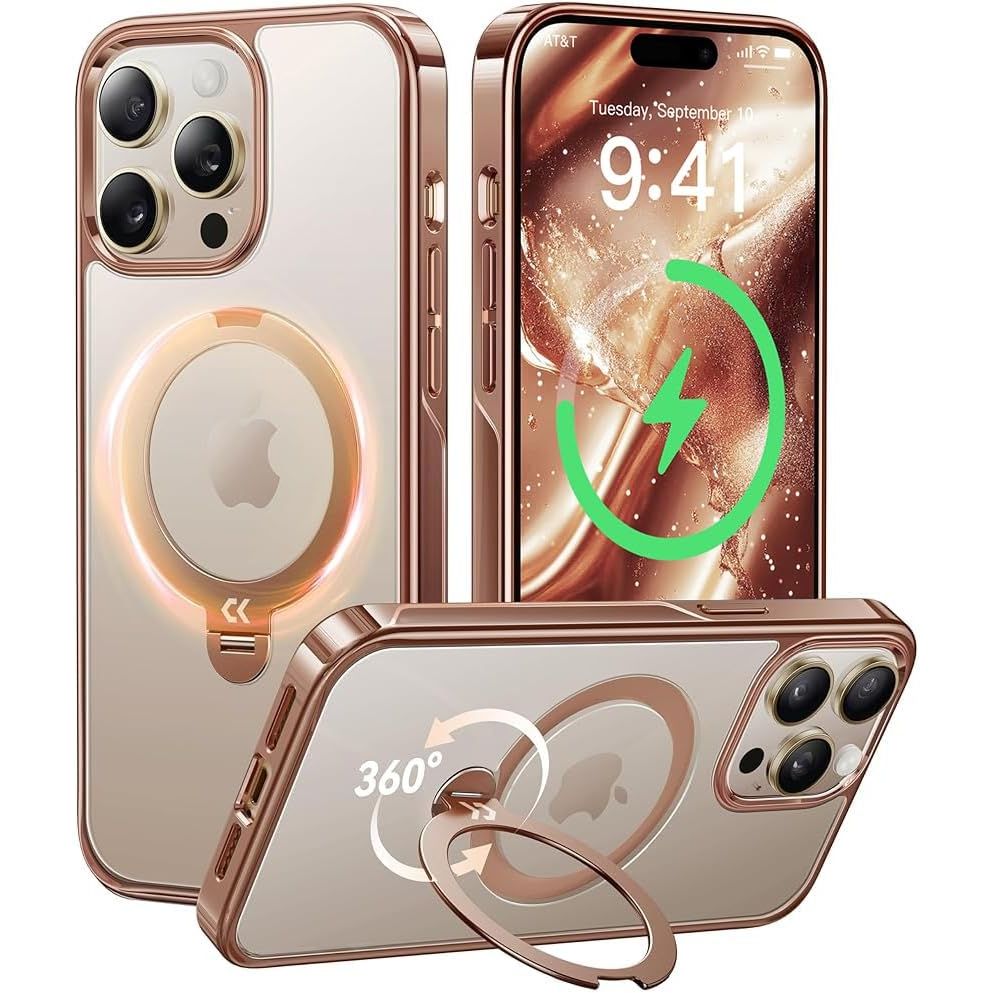CASEKOO 360° MagSafe Clear Stand Case for iPhone 17 Pro Max