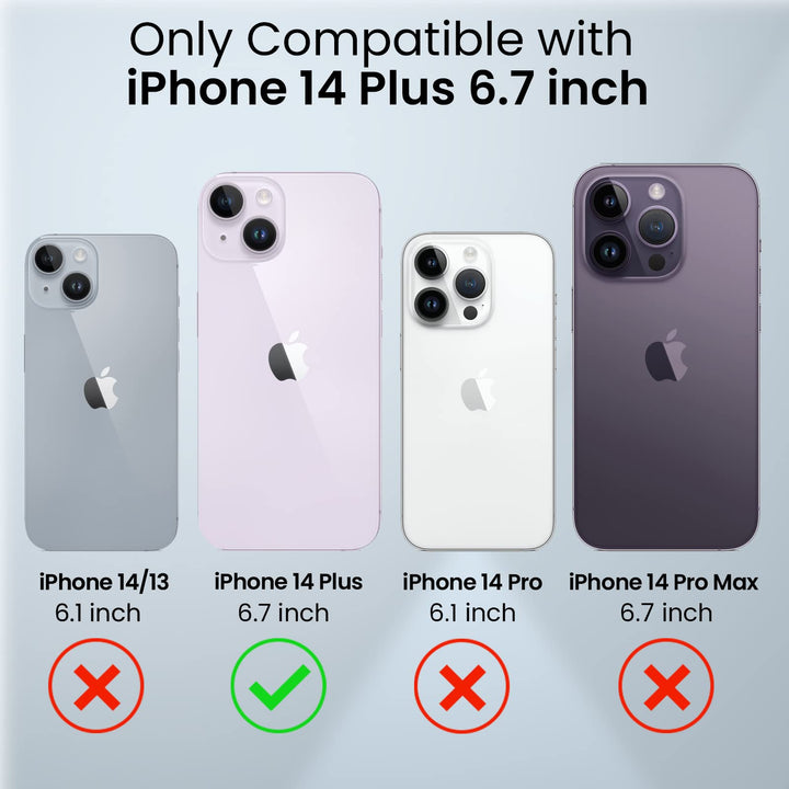 Caka iPhone 14 Plus Case – Belt-Clip Holster, Slide Camera Cover & 360° Stand (Green)