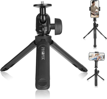 Phone Tripod Video Tripod with 360° Ball Head and Cold Shoe