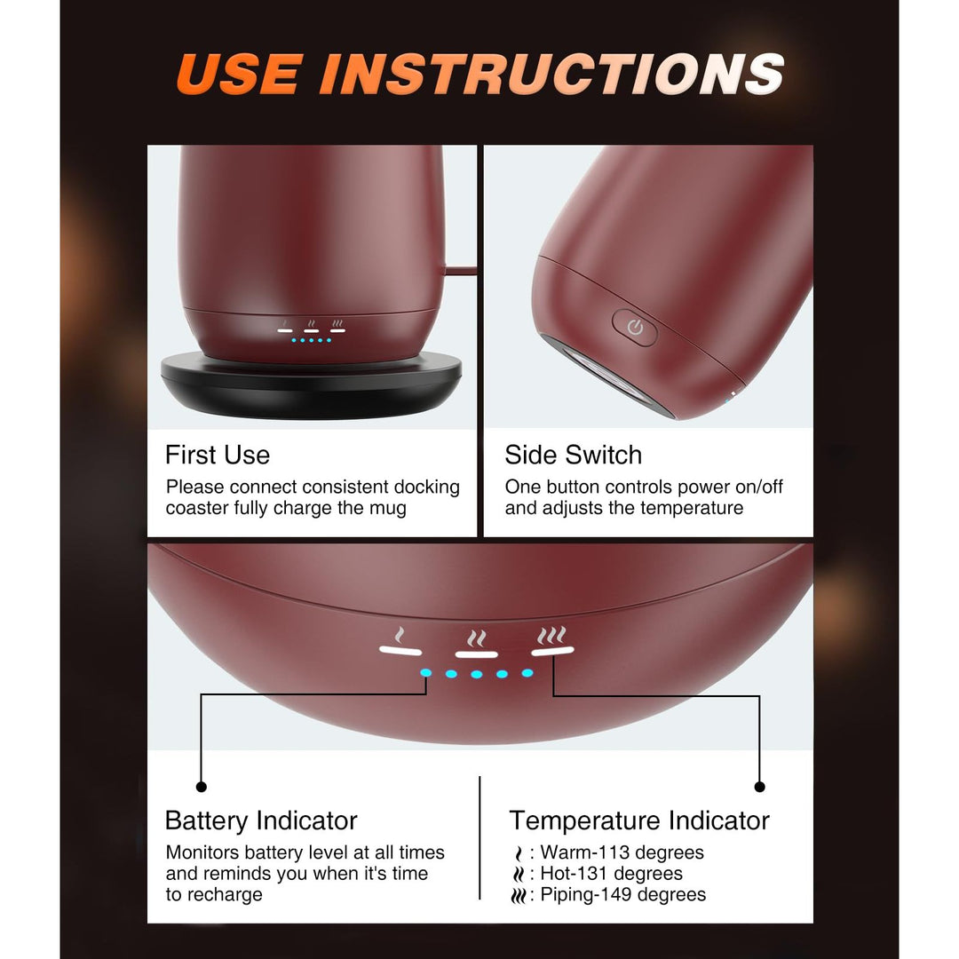 HeatMate 16oz Coffee Mug