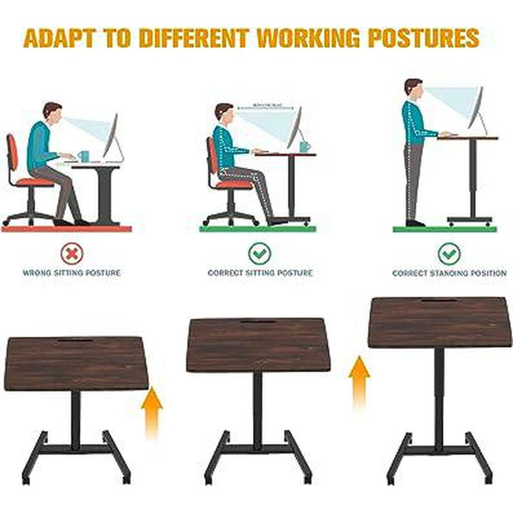 Rustic Roll-Top Height Adjustable Sit-Stand Desk - DOKUTRONIX