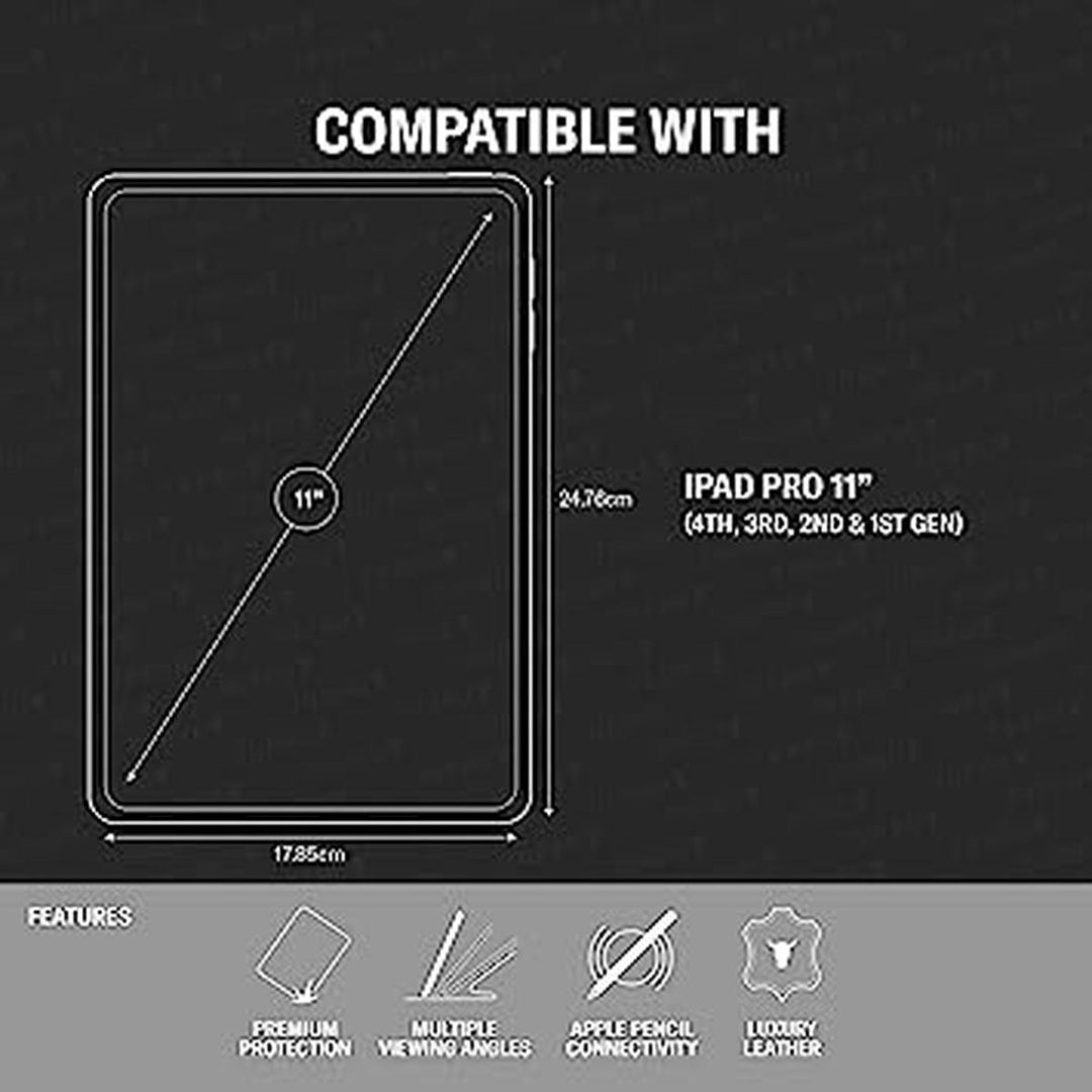 Dark Brown Genuine Leather iPad Pro 11 Case - DOKUTRONIX