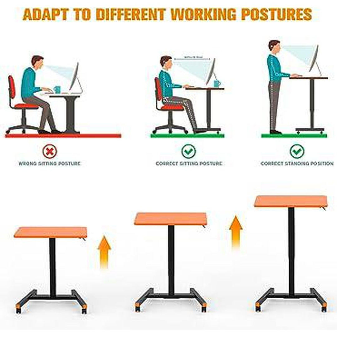 Orange 28 Mobile Sit-Stand Laptop Desk - DOKUTRONIX