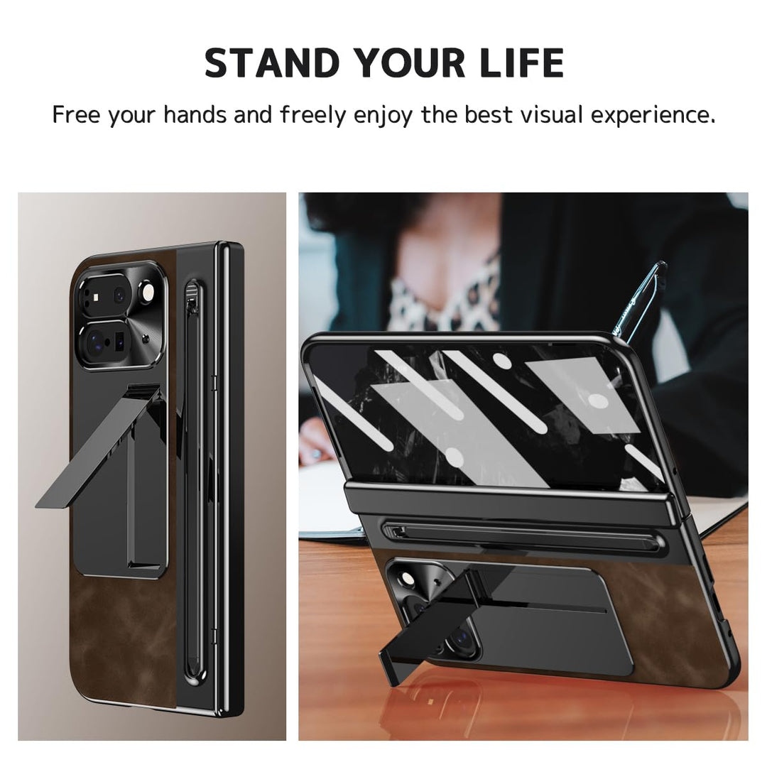 NINKI Fold Case for Pixel 10 Pro - Brown Elegance - DOKUTRONIX