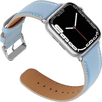 Anlinser Leather Bands Compatible with Apple Watch - Sierra Blue