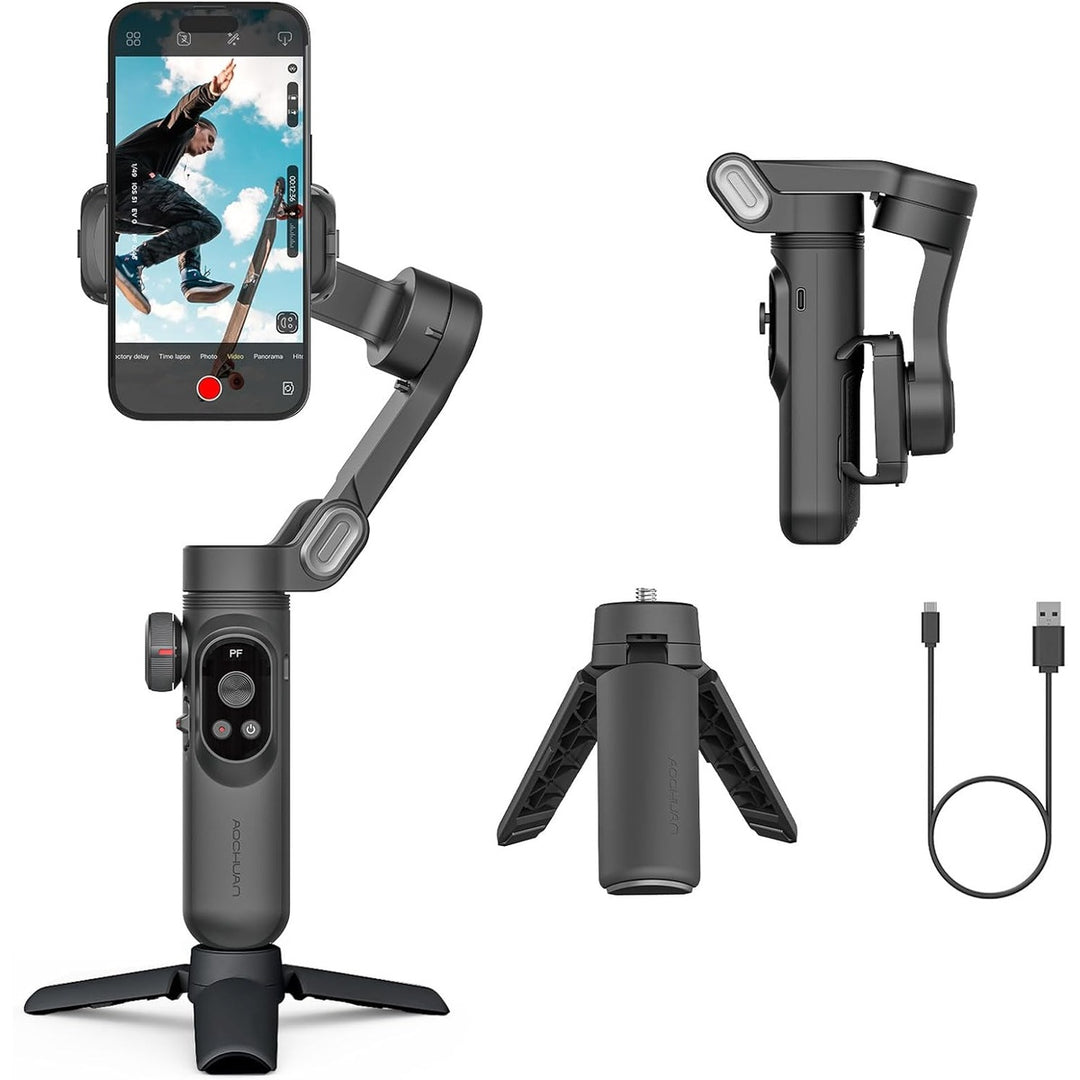SteadyShot 3-Axis Gimbal - Sleek Black Edition - DOKUTRONIX