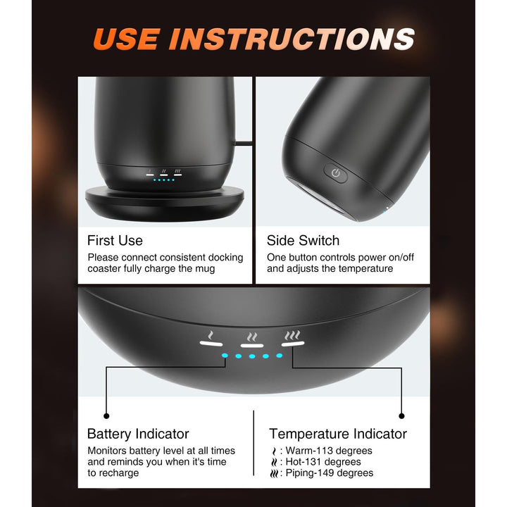 HeatMate 16oz Coffee Mug