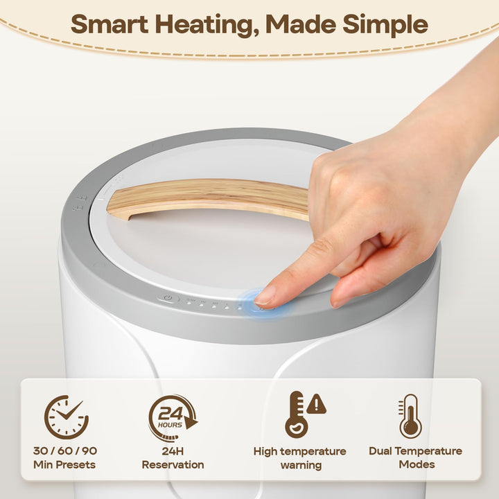 ScentSpa 20L Bucket - Dual Heat, 24H Timer, Wood-Grain Handle, Stainless Steel Interior