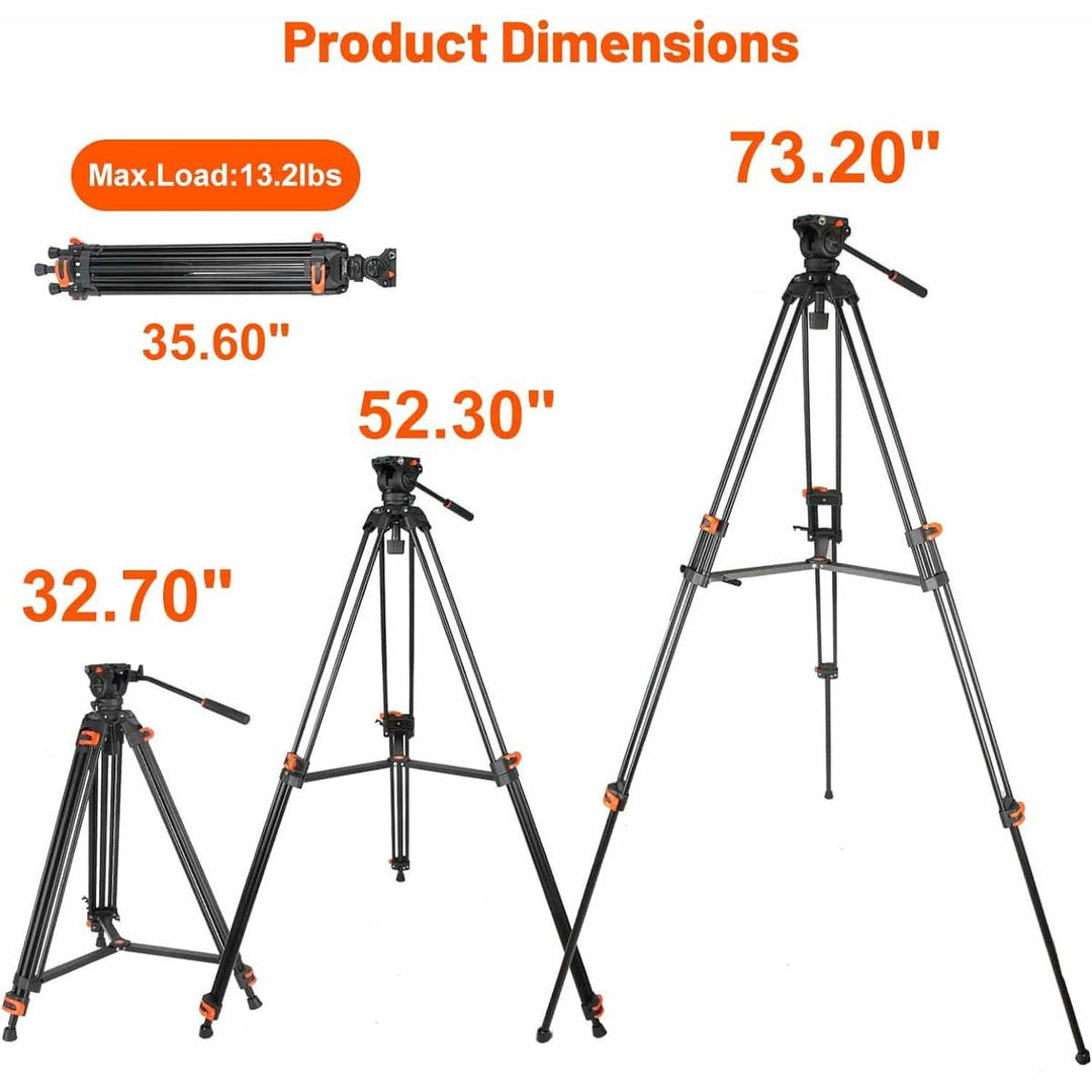 ProVideo 72 Heavy-Duty Tripod with Fluid Head - DOKUTRONIX