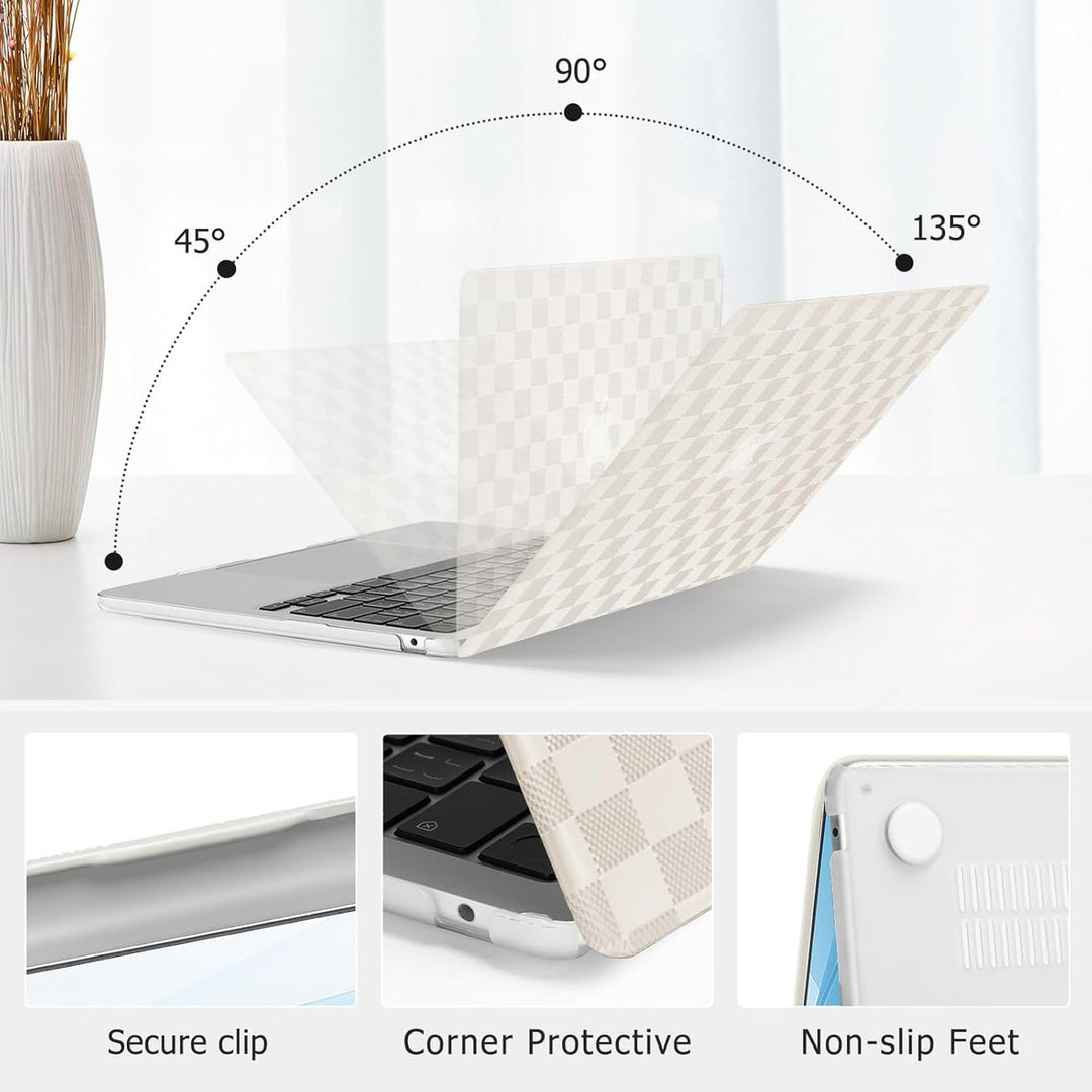 Beige Checker MacBook Air Case & Keyboard Cover